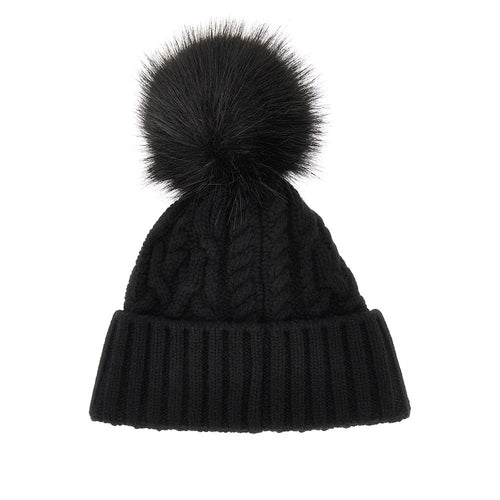 MONCLER Cashmere and wool beanie hat with logo patch
