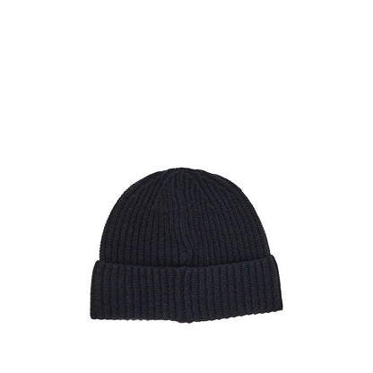 STONE ISLAND Virgin wool beanie hat with logo patch