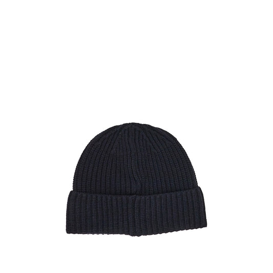 STONE ISLAND Virgin wool beanie hat with logo patch