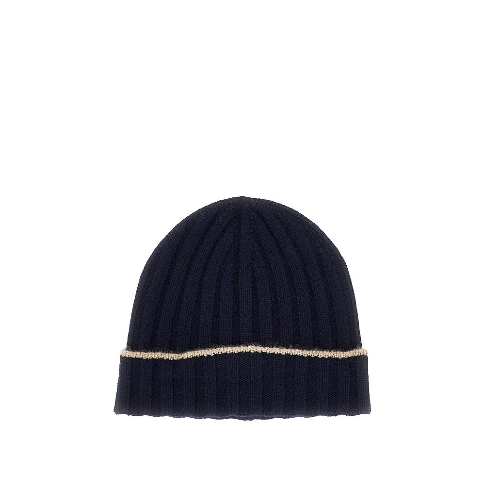 BRUNELLO CUCINELLI Ribbed cashmere beanie hat