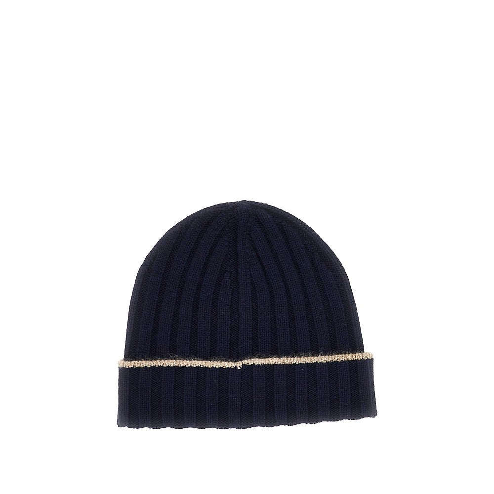 BRUNELLO CUCINELLI Ribbed cashmere beanie hat