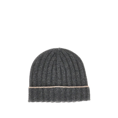 BRUNELLO CUCINELLI Ribbed cashmere beanie hat