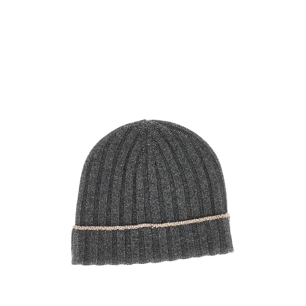 BRUNELLO CUCINELLI Ribbed cashmere beanie hat