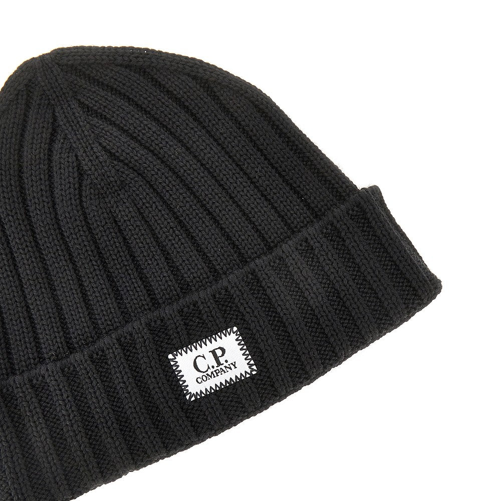 C.P. Company Knitted beanie hat with logo patch