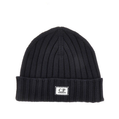 C.P. Company Knitted beanie hat with logo patch