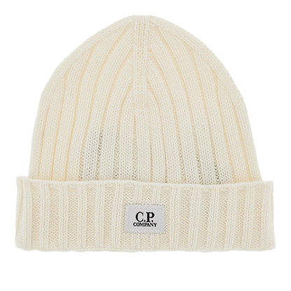 C.P. Company Knitted beanie hat with logo patch