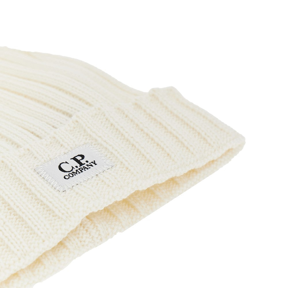 C.P. Company Knitted beanie hat with logo patch