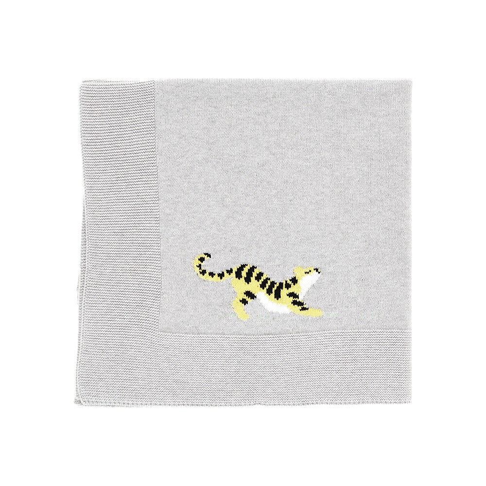 STELLA MCCARTNEY Tigers intarsia cotton blanket