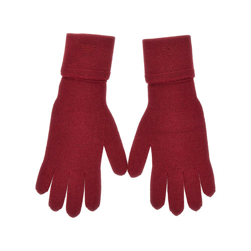 EMPORIO ARMANI Wool gloves with Eagle embroidery