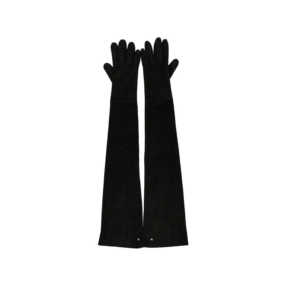 Max Mara Suede leather long gloves