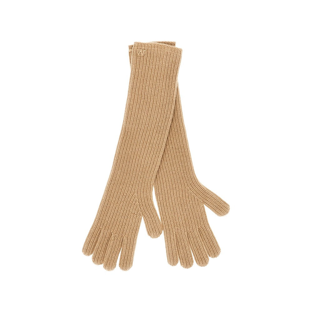 Weekend Max Mara Long cashmere gloves with embroidery