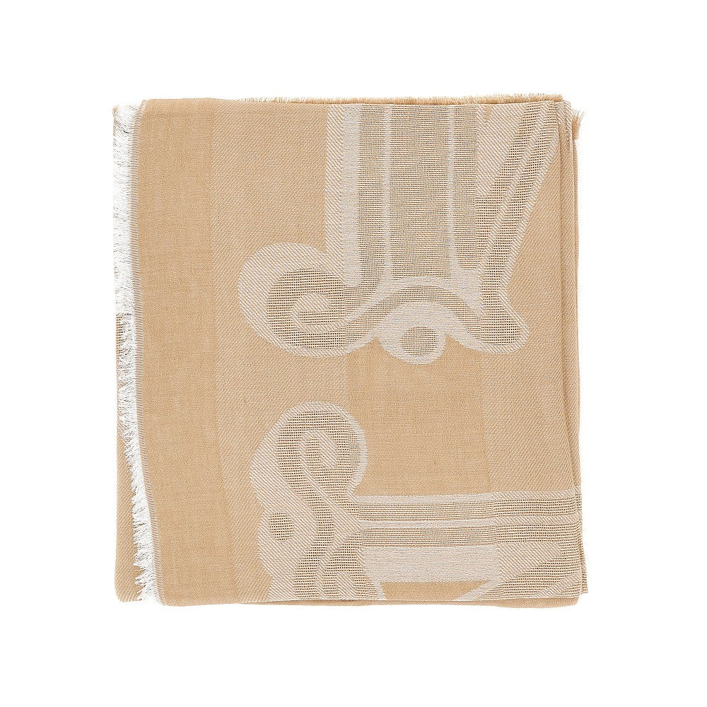 MAX MARA Jacquard linen-blend scarf