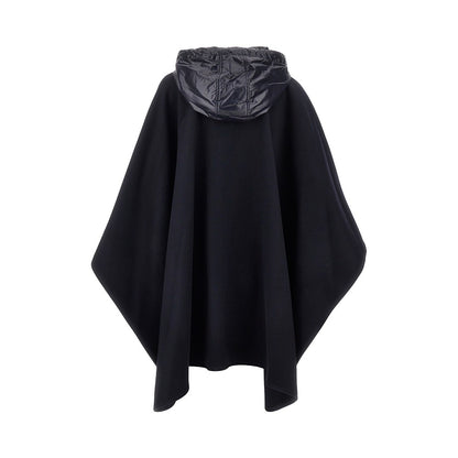 MONCLER Wool cloth cape with nylon hood