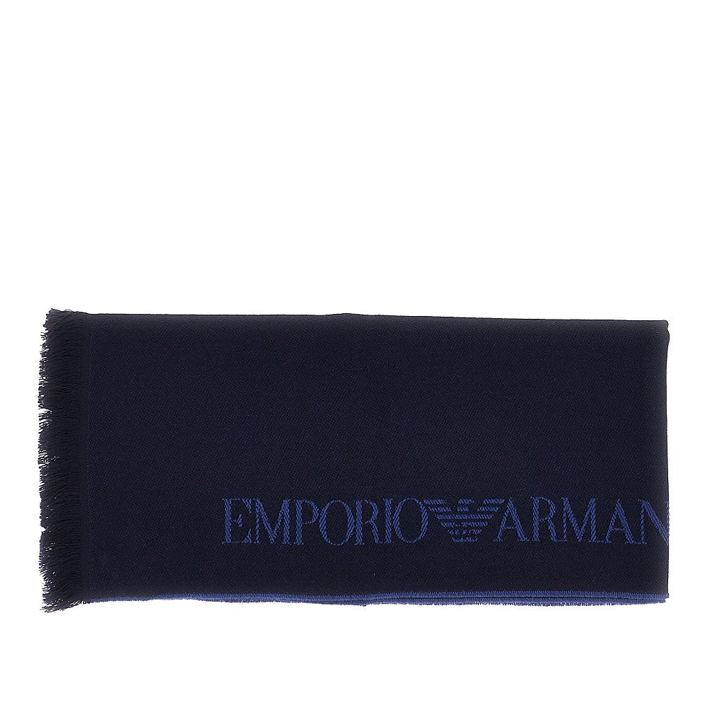 EMPORIO ARMANI Jacquard logo wool scarf