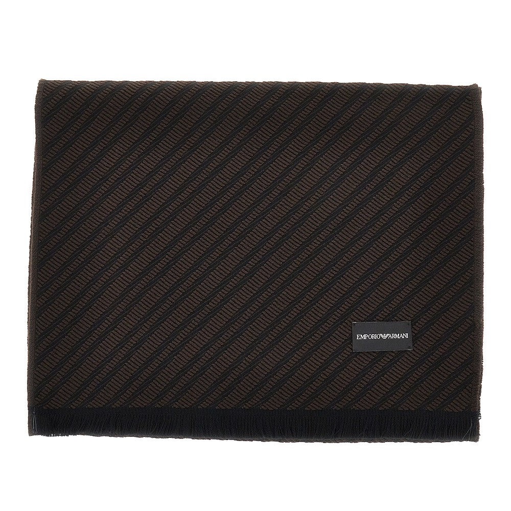 EMPORIO ARMANI Jacquard viscose blend scarf