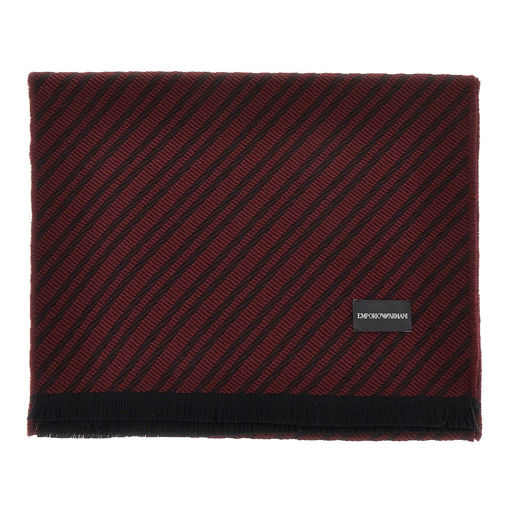 EMPORIO ARMANI Jacquard wool scarf