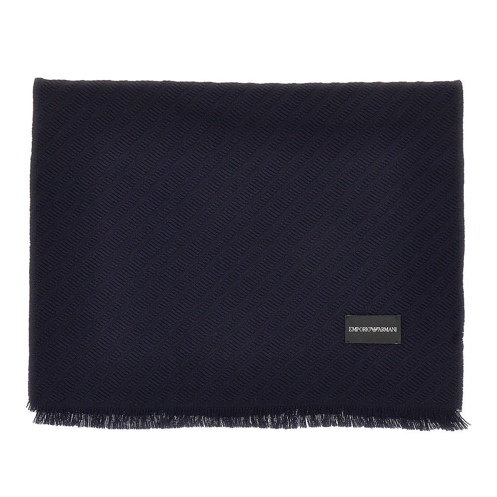 EMPORIO ARMANI Jacquard wool scarf