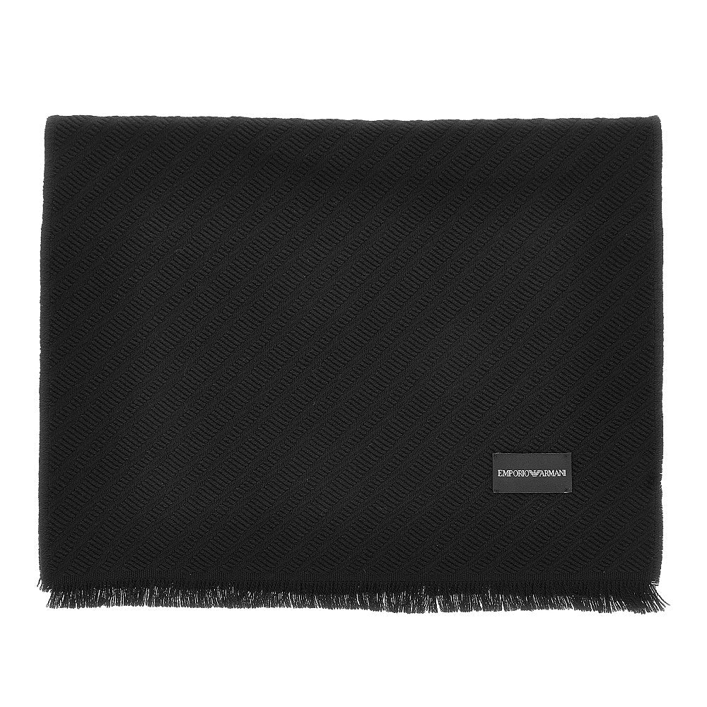 EMPORIO ARMANI Jacquard wool scarf