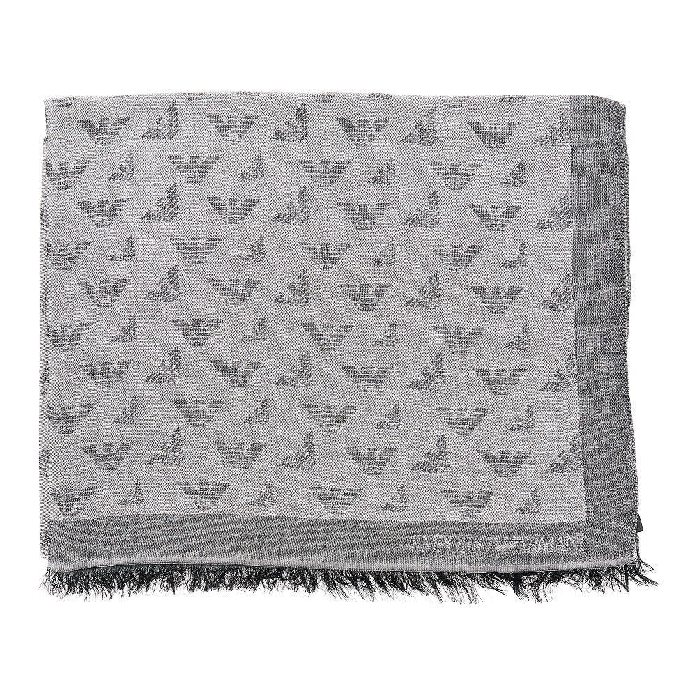 EMPORIO ARMANI Viscose-blend scarf with Eagle motif