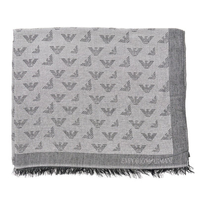 EMPORIO ARMANI Viscose-blend scarf with Eagle motif