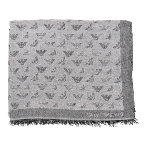 EMPORIO ARMANI Viscose-blend scarf with Eagle motif