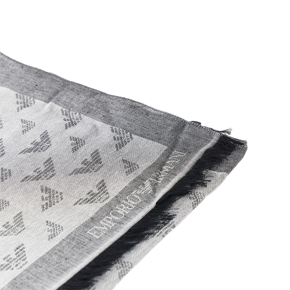 EMPORIO ARMANI Viscose-blend scarf with Eagle motif