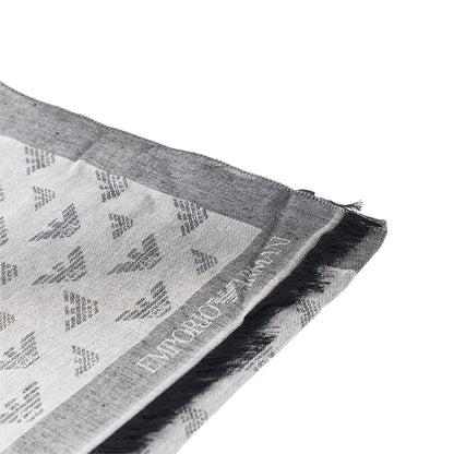 EMPORIO ARMANI Viscose-blend scarf with Eagle motif