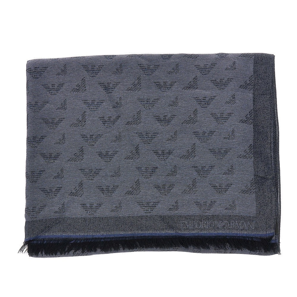 EMPORIO ARMANI Viscose-blend scarf with Eagle motif