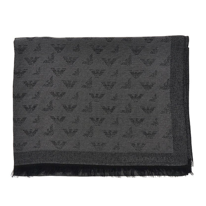 EMPORIO ARMANI Viscose-blend scarf with Eagle motif