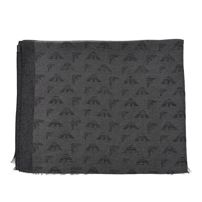 EMPORIO ARMANI Viscose-blend scarf with Eagle motif