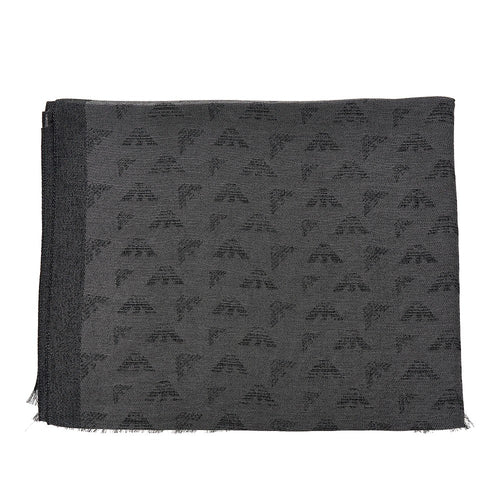 EMPORIO ARMANI Viscose-blend scarf with Eagle motif
