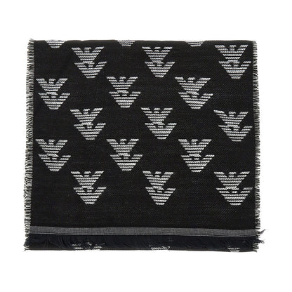 EMPORIO ARMANI Knitted scarf with Eagle motif