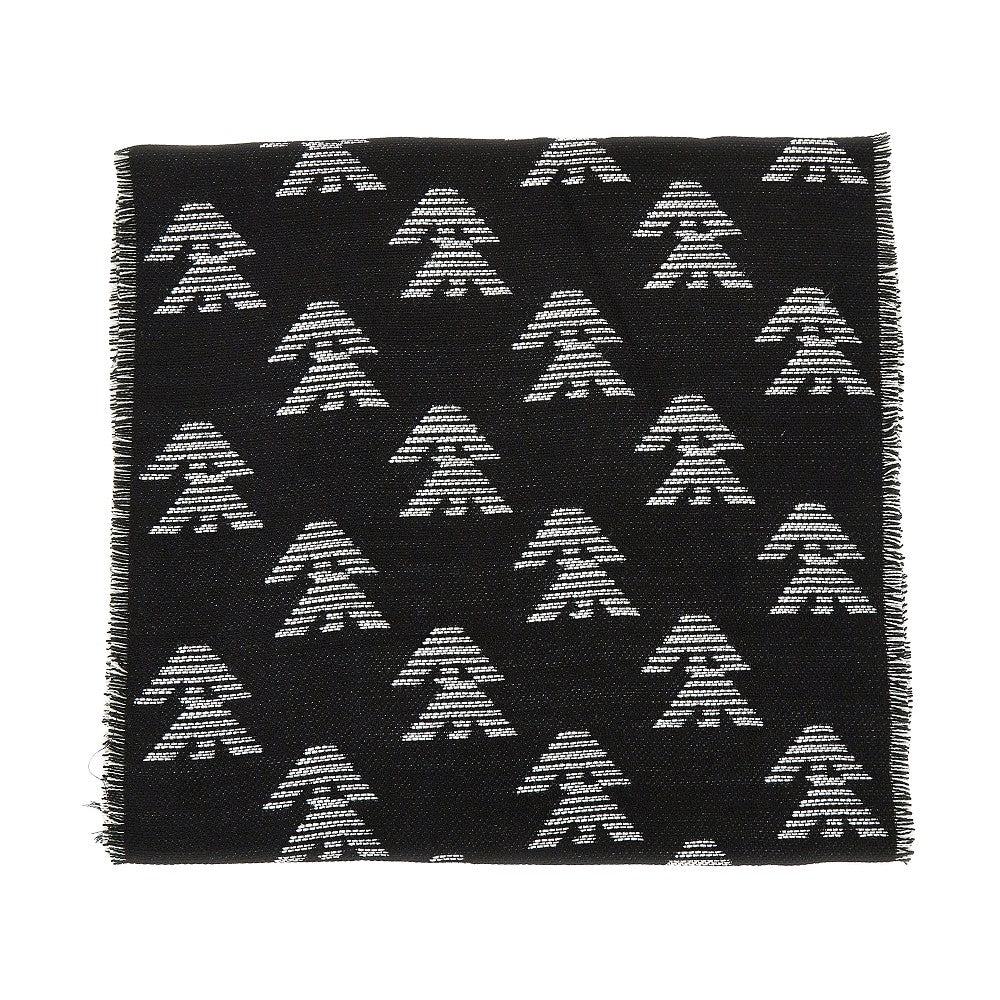 EMPORIO ARMANI Knitted scarf with Eagle motif
