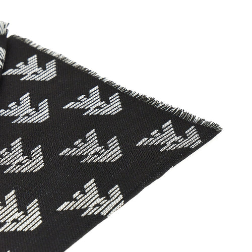 EMPORIO ARMANI Knitted scarf with Eagle motif