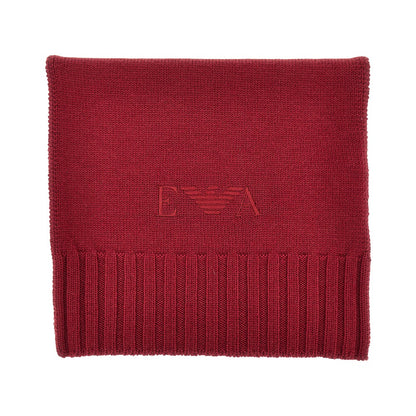 EMPORIO ARMANI Wool scarf with logo embroidery