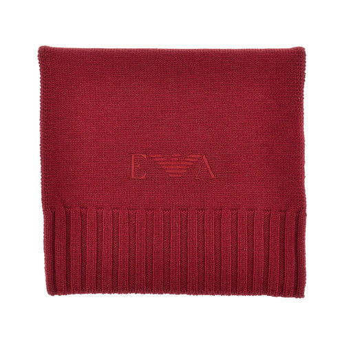 EMPORIO ARMANI Wool scarf with logo embroidery