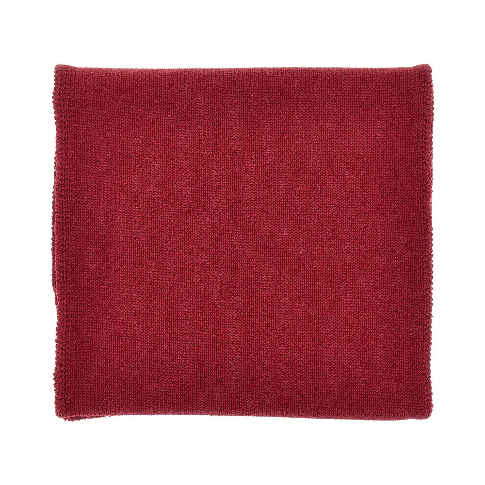 EMPORIO ARMANI Wool scarf with logo embroidery