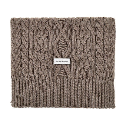 EMPORIO ARMANI Wool-blend scarf with logo label