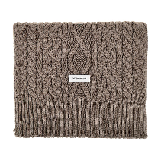 EMPORIO ARMANI Wool-blend scarf with logo label