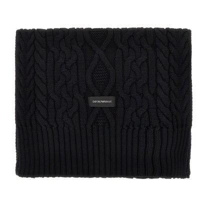 EMPORIO ARMANI Wool-blend scarf with logo label