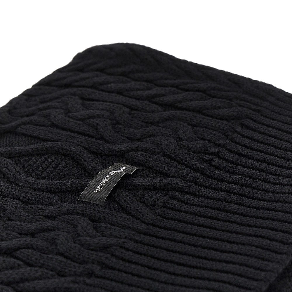 EMPORIO ARMANI Wool-blend scarf with logo label