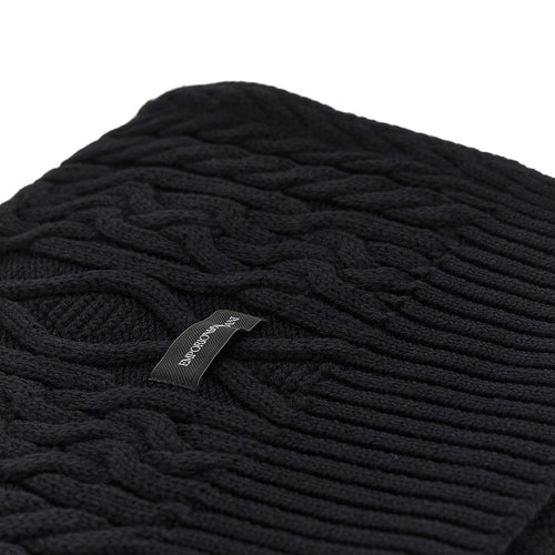 EMPORIO ARMANI Wool-blend scarf with logo label