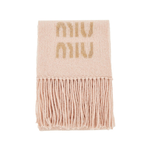 Miu Miu Mohair-blend scarf with jacquard logo