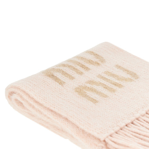 Miu Miu Mohair-blend scarf with jacquard logo