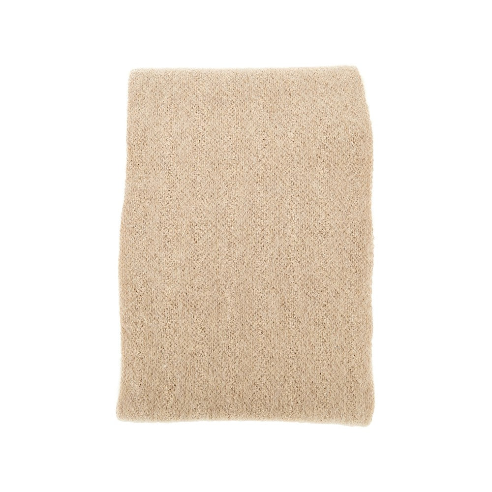 MIU MIU Mohair-blend scarf with jacquard logo