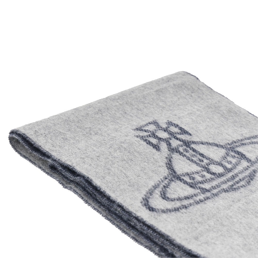 Vivienne Westwood Single Orb double-face wool scarf