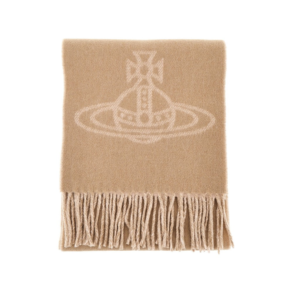 Vivienne Westwood Single Orb double-face wool scarf
