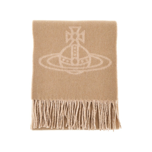 Vivienne Westwood Single Orb double-face wool scarf