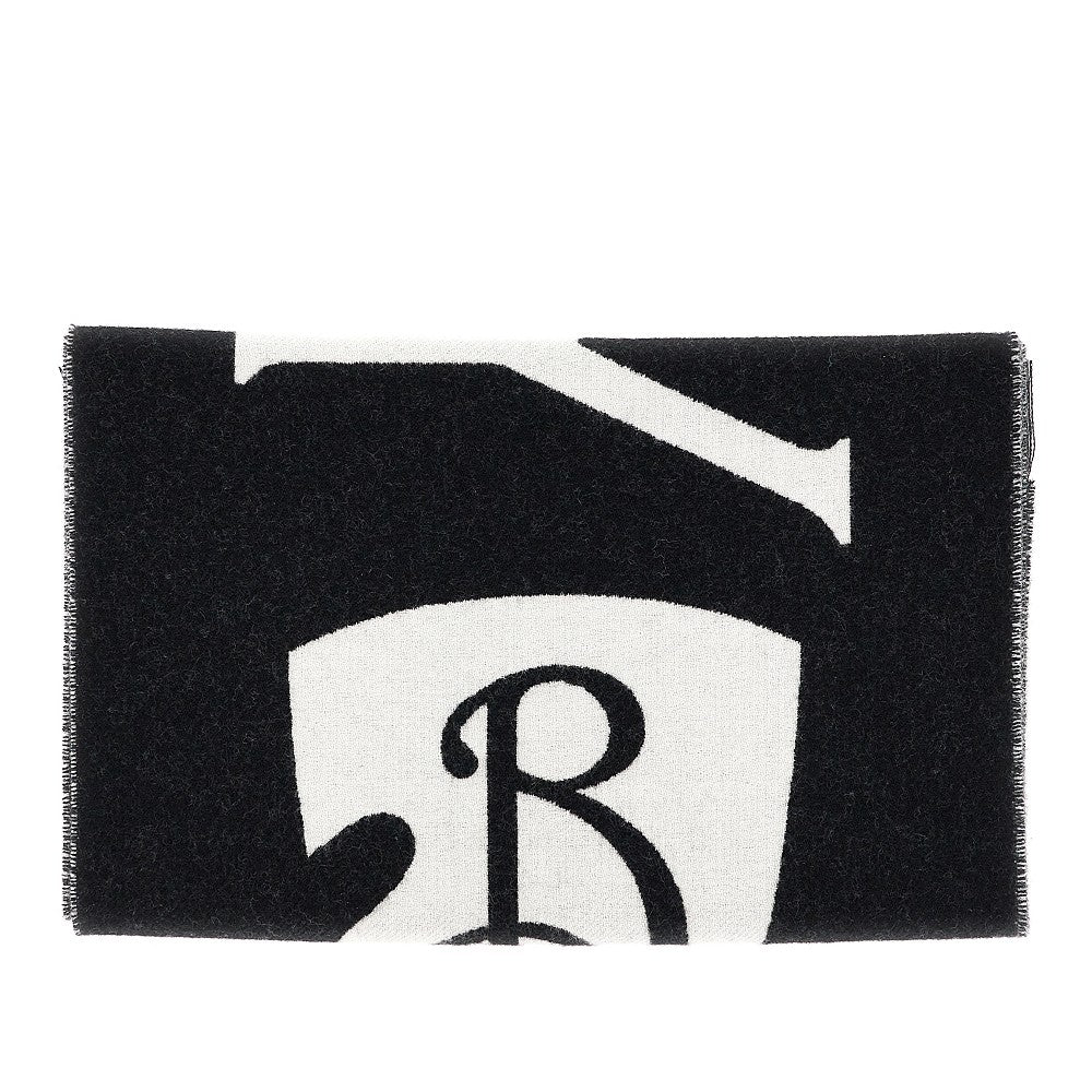 BURBERRY Jacquard logo wool scarf