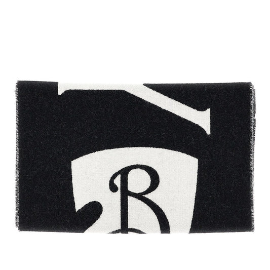 BURBERRY Jacquard logo wool scarf